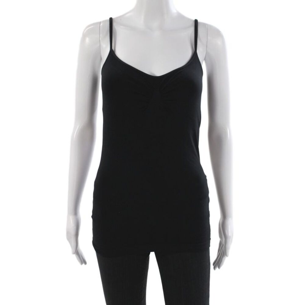 Bordeaux Womens Black V-Neck Tank Nylon Sleeveless Size One Size